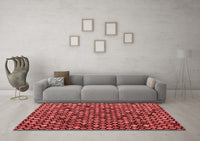 Machine Washable Abstract Red Modern Rug, wshabs4471red