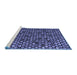 Sideview of Machine Washable Abstract Blue Modern Rug, wshabs4471blu