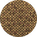 Round Abstract Brown Modern Rug, abs4471brn