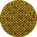 Round Machine Washable Abstract Yellow Modern Rug, wshabs4471yw