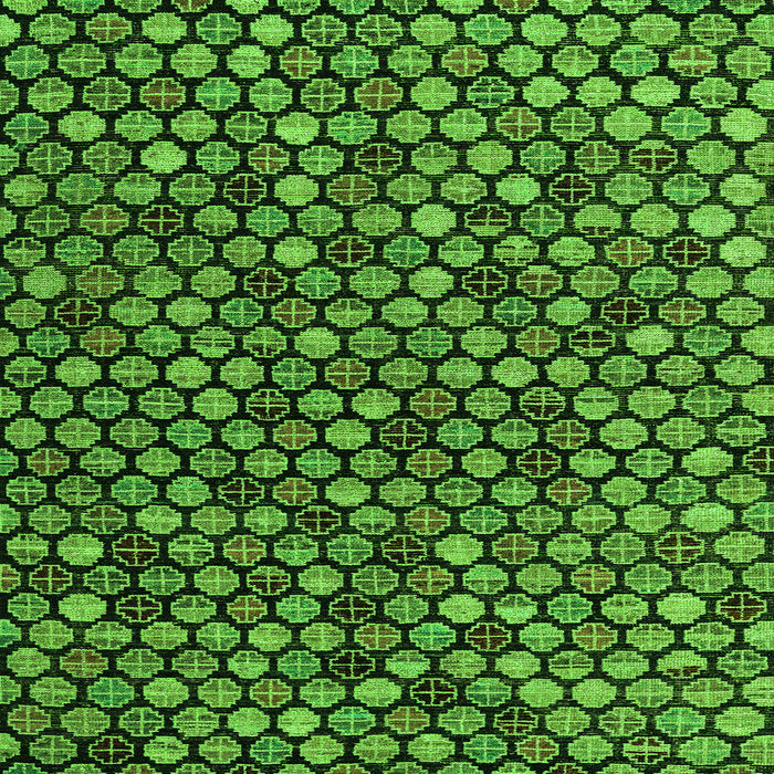 Square Machine Washable Abstract Green Modern Area Rugs, wshabs4471grn