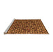 Sideview of Machine Washable Abstract Orange Modern Area Rugs, wshabs4471org