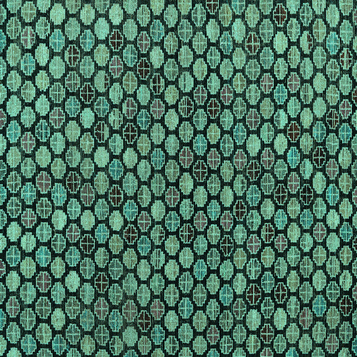 Square Machine Washable Abstract Turquoise Modern Area Rugs, wshabs4471turq