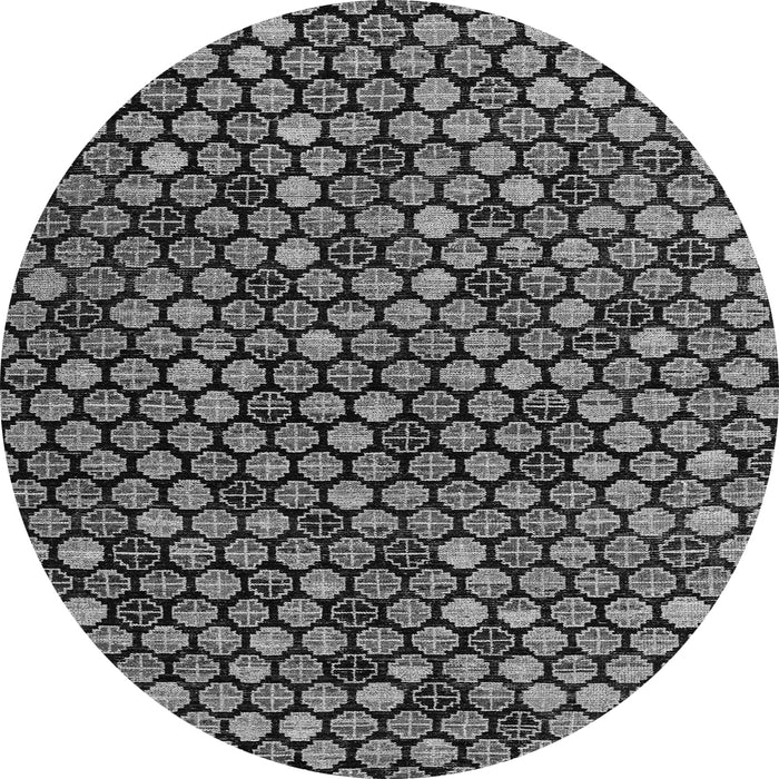 Round Machine Washable Abstract Gray Modern Rug, wshabs4471gry