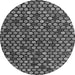 Round Machine Washable Abstract Gray Modern Rug, wshabs4471gry