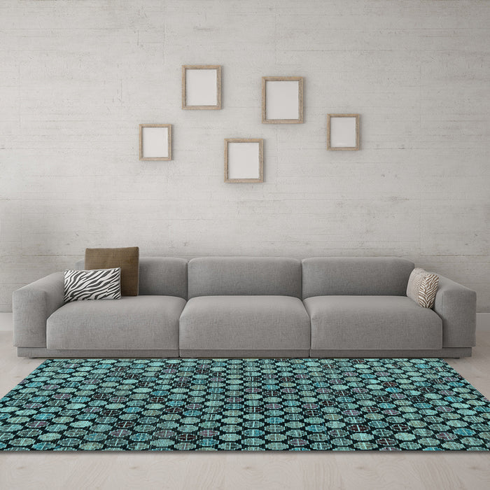 Machine Washable Abstract Light Blue Modern Rug in a Living Room, wshabs4471lblu
