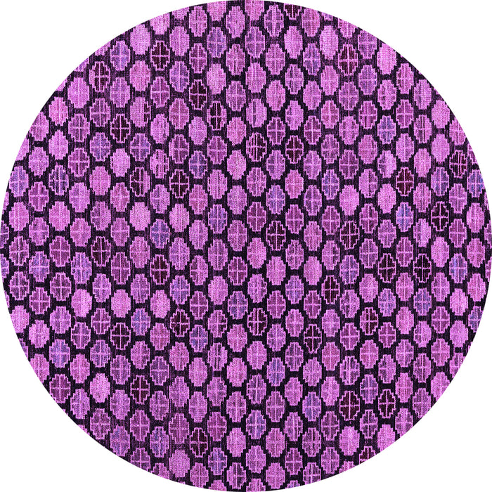 Round Abstract Purple Modern Rug, abs4471pur