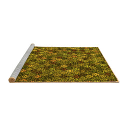 Sideview of Machine Washable Abstract Yellow Modern Rug, wshabs4472yw