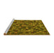 Sideview of Machine Washable Abstract Yellow Modern Rug, wshabs4472yw