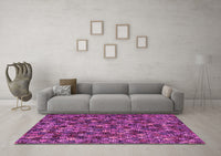 Machine Washable Abstract Pink Modern Rug, wshabs4472pnk