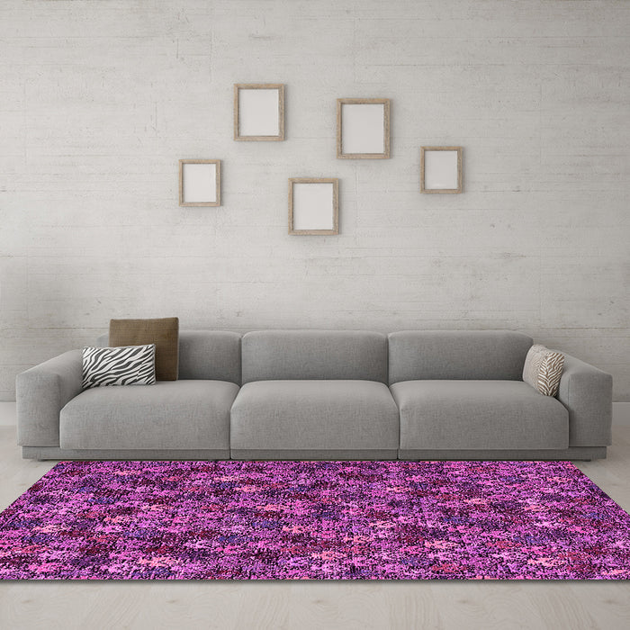 Machine Washable Abstract Pink Modern Rug in a Living Room, wshabs4472pnk