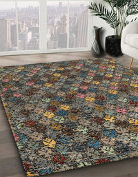 Abstract Brown Modern Rug, abs4472