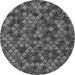 Round Machine Washable Abstract Gray Modern Rug, wshabs4472gry