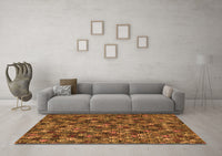 Machine Washable Abstract Orange Modern Rug, wshabs4472org