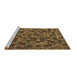 Sideview of Machine Washable Abstract Brown Modern Rug, wshabs4472brn