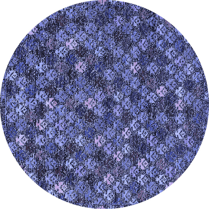 Round Machine Washable Abstract Blue Modern Rug, wshabs4472blu