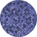 Round Machine Washable Abstract Blue Modern Rug, wshabs4472blu