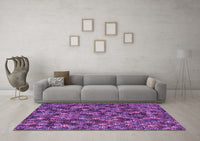 Machine Washable Abstract Purple Modern Rug, wshabs4472pur