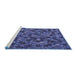 Sideview of Machine Washable Abstract Blue Modern Rug, wshabs4472blu