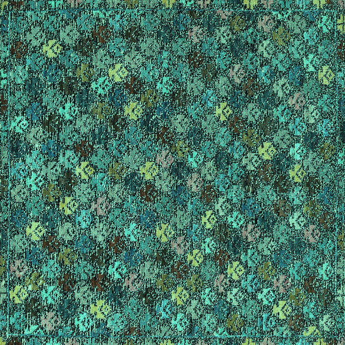 Square Abstract Turquoise Modern Rug, abs4472turq