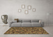 Machine Washable Abstract Brown Modern Rug in a Living Room,, wshabs4472brn