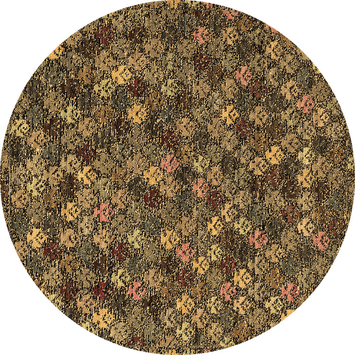 Round Machine Washable Abstract Brown Modern Rug, wshabs4472brn