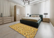 Abstract Sedona Brown Modern Rug in a Bedroom, abs4473