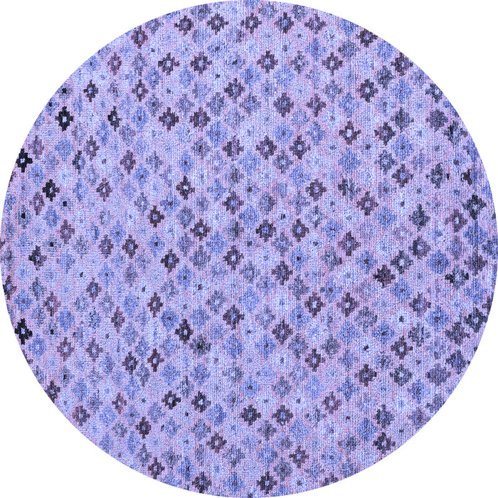 Round Abstract Blue Modern Rug, abs4473blu