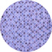 Round Abstract Blue Modern Rug, abs4473blu