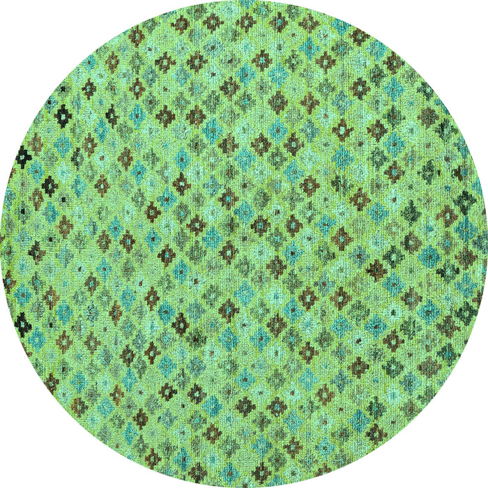 Round Abstract Turquoise Modern Rug, abs4473turq