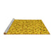 Sideview of Machine Washable Abstract Yellow Modern Rug, wshabs4473yw