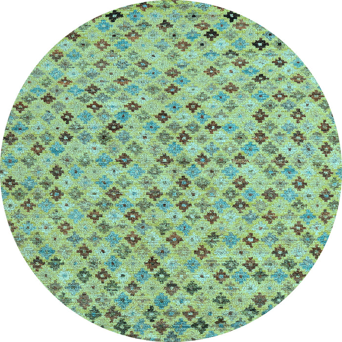 Round Abstract Light Blue Modern Rug, abs4473lblu