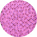 Round Machine Washable Abstract Purple Modern Area Rugs, wshabs4473pur