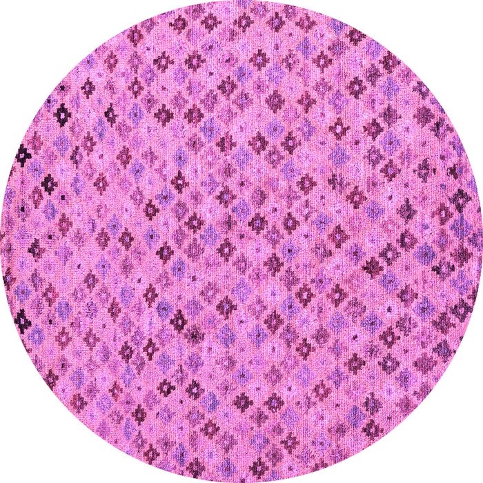 Round Abstract Purple Modern Rug, abs4473pur