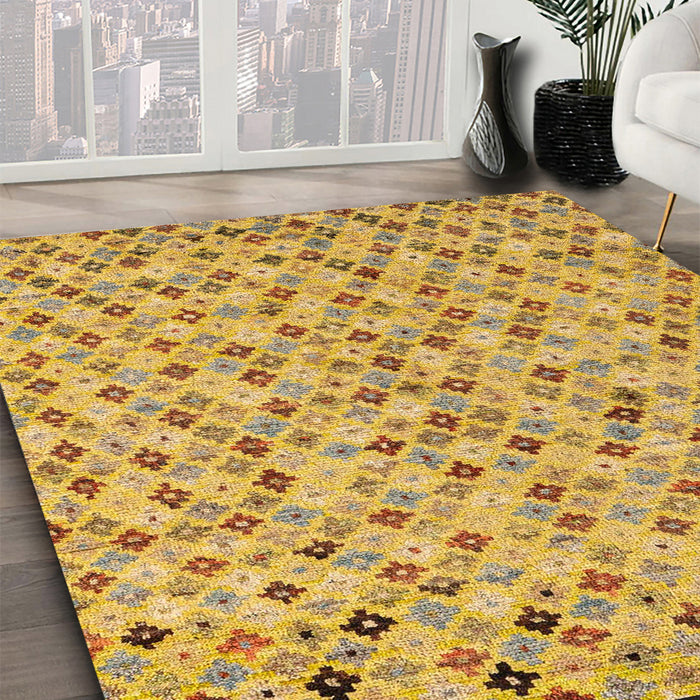 Abstract Sedona Brown Modern Rug in Family Room, abs4473