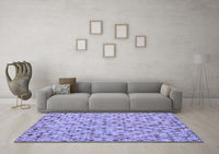 Machine Washable Abstract Blue Modern Rug, wshabs4473blu