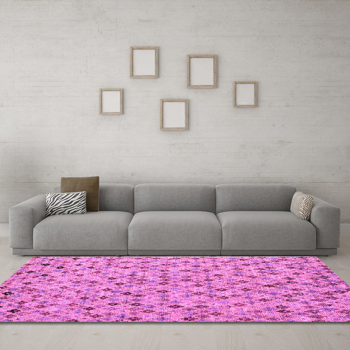 Machine Washable Abstract Purple Modern Area Rugs in a Living Room, wshabs4473pur