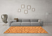 Machine Washable Abstract Orange Modern Area Rugs in a Living Room, wshabs4473org