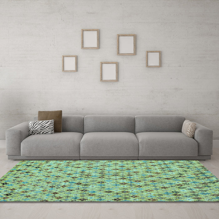 Machine Washable Abstract Light Blue Modern Rug in a Living Room, wshabs4473lblu