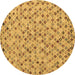 Round Machine Washable Abstract Brown Modern Rug, wshabs4473brn