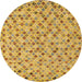 Round Abstract Sedona Brown Modern Rug, abs4473