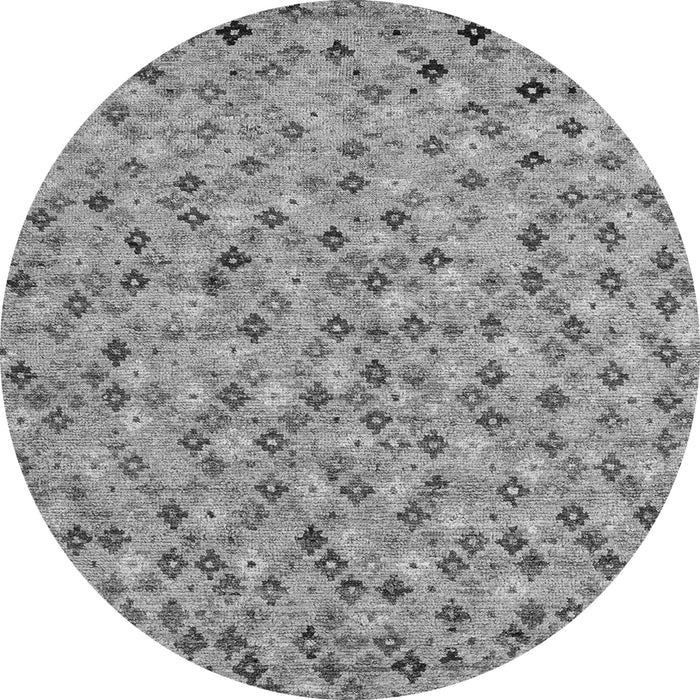 Round Machine Washable Abstract Gray Modern Rug, wshabs4473gry