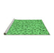 Sideview of Machine Washable Abstract Emerald Green Modern Area Rugs, wshabs4473emgrn