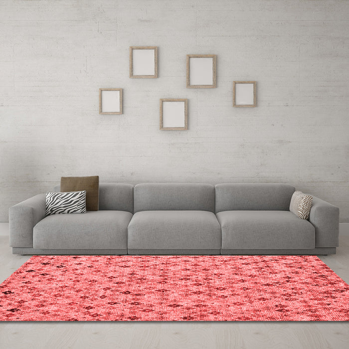 Modern Red Washable Rugs