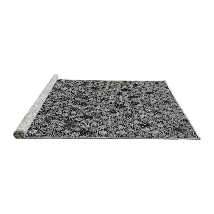 Sideview of Machine Washable Abstract Gray Modern Rug, wshabs4474gry