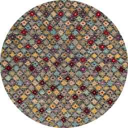Round Abstract Bakers Brown Modern Rug, abs4474