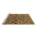 Sideview of Machine Washable Abstract Brown Modern Rug, wshabs4474brn