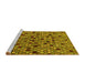 Sideview of Machine Washable Abstract Yellow Modern Rug, wshabs4474yw