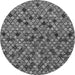 Round Machine Washable Abstract Gray Modern Rug, wshabs4474gry