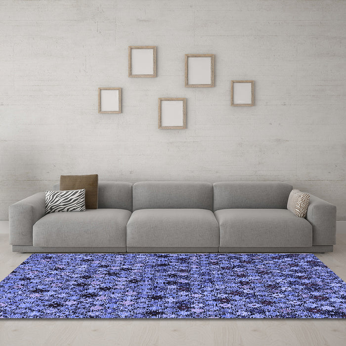 Machine Washable Abstract Blue Modern Rug in a Living Room, wshabs4474blu